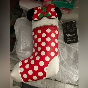 New Xmas Disney Loungefly Minnie Mouse Stocking Purse